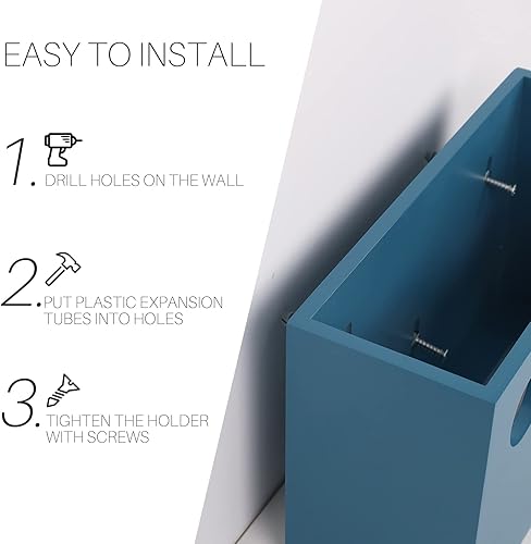 Miniatura 8 de HTB - Soporte para toallas de papel para encimera o pared dispensador manual de toallas de papel de bambú compatible con triple pliegue plegable C