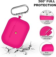 Vista 744 de Funda para AirPods Pro con kit de limpieza, funda de silicona suave para Apple AirPod Pro de 1ª/2ª generación, accesorios de funda AirPods Pro/Pro 2