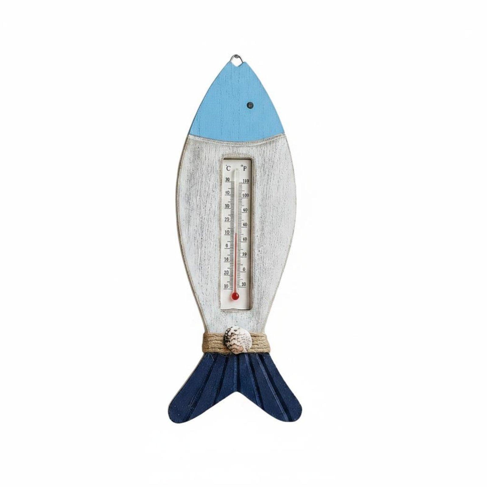 Thermometer Coastal Wooden Wall Thermometer Twofold Purpose Nautical Wall Hanging for Entryway, Living Room, Hallway Fish|Home & Garden| Yard Garden & Outdoor Living| Garden D?cor| Ou-image-24