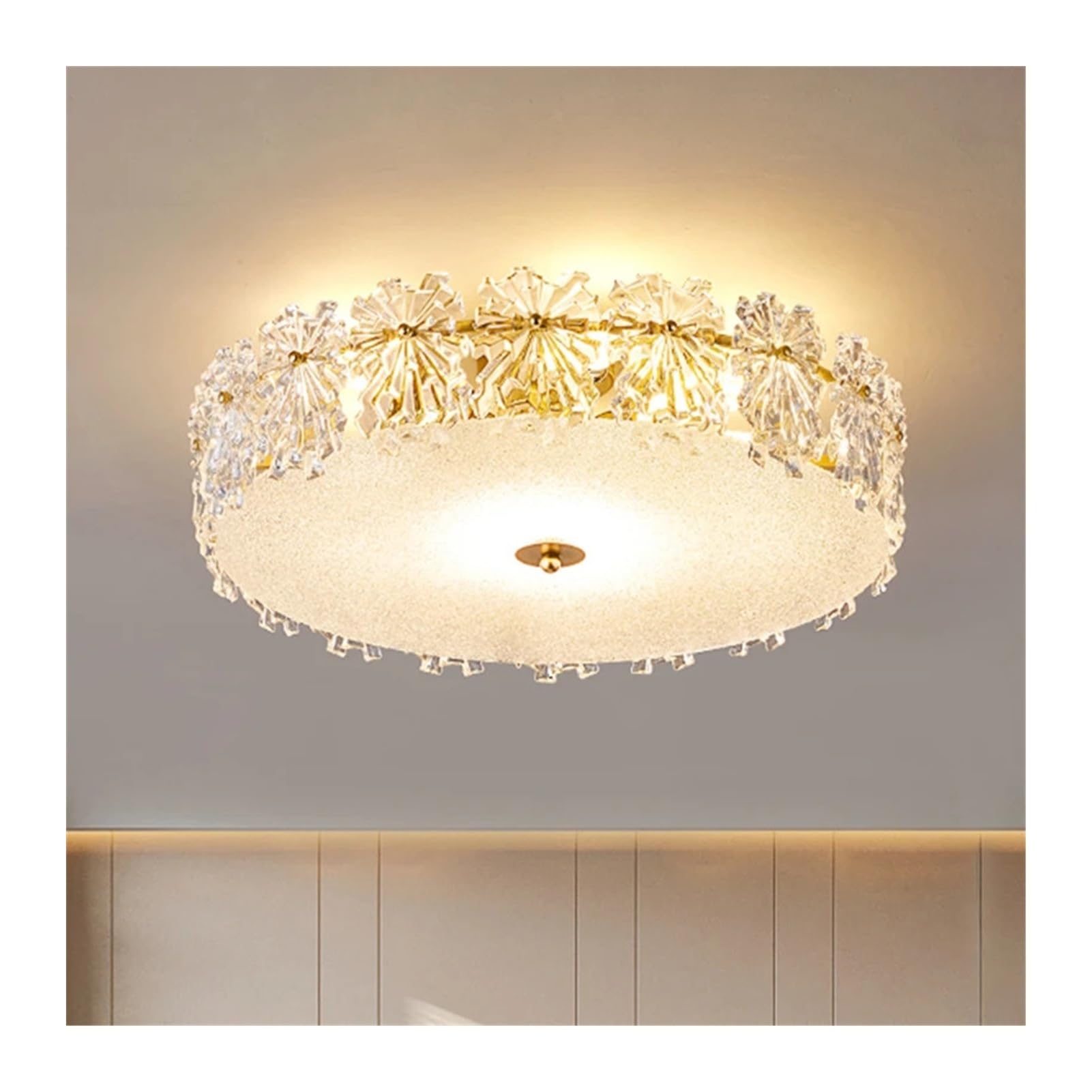 Lustre en cristal au design feuille d'érable pour chambre cocooning
