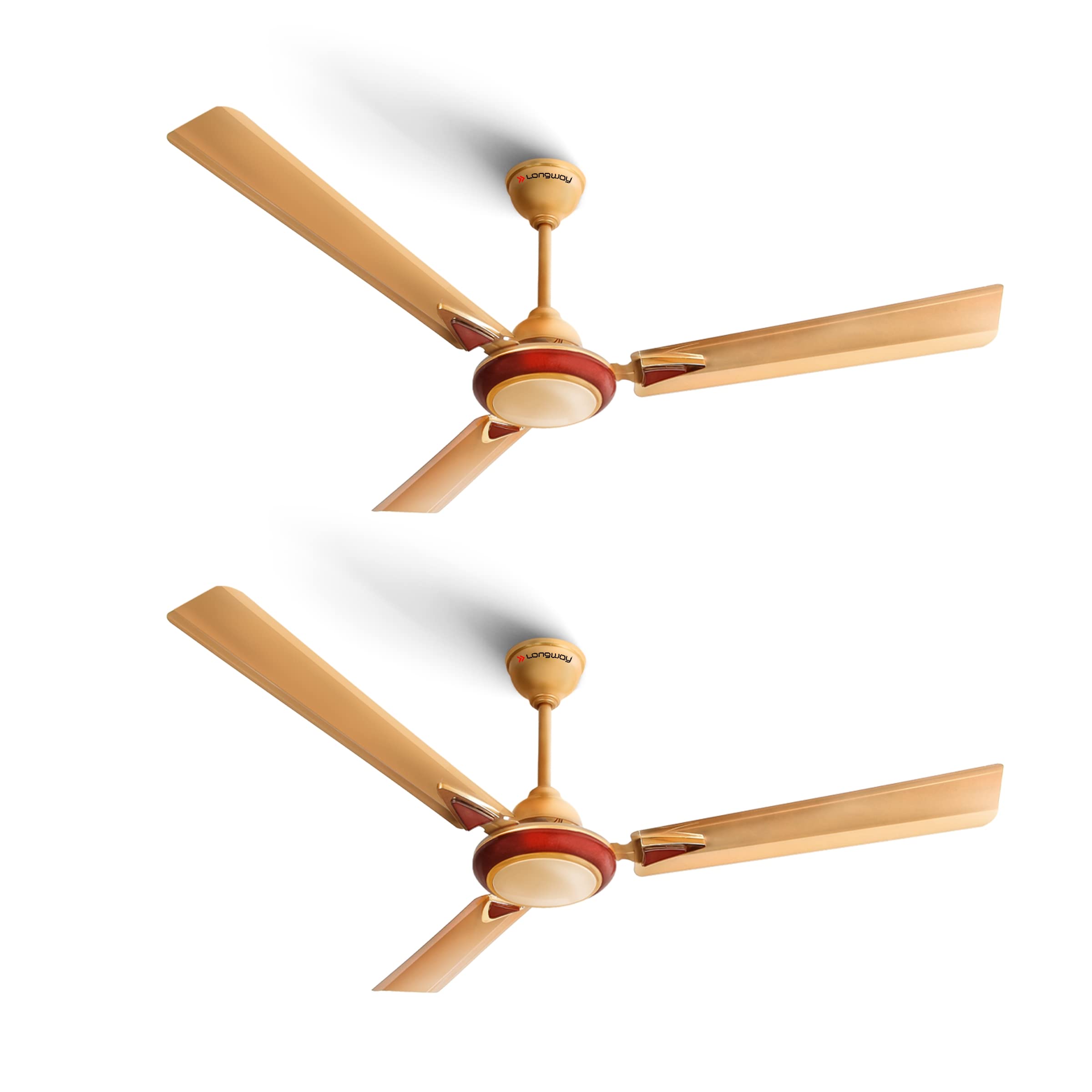 LONGWAY Starlite-1 P2 1200 mm/48 inch Ultra High Speed 3 Blade Anti-Dust Decorative Star Rated Ceiling Fan (Golden Beige, Pack of 2)-image-38