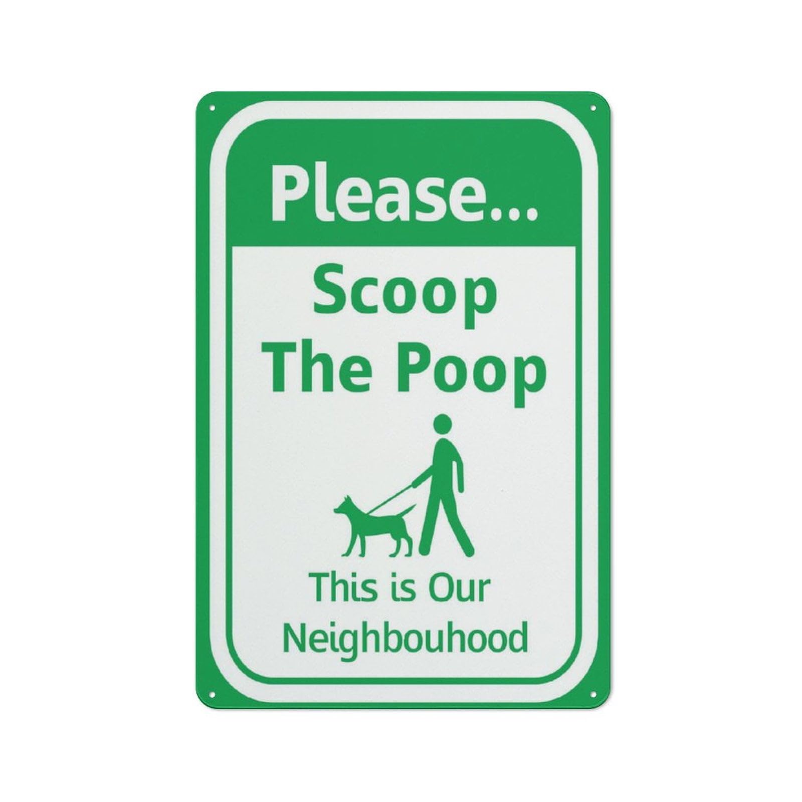 Peiyeety A02 Please Scoop The Poop This Is Our Neighbourhood Sign 12X16 Inches Metal Aluminum Signs, Weather Resistant, Weatherproof, Indoor Or Outdoor