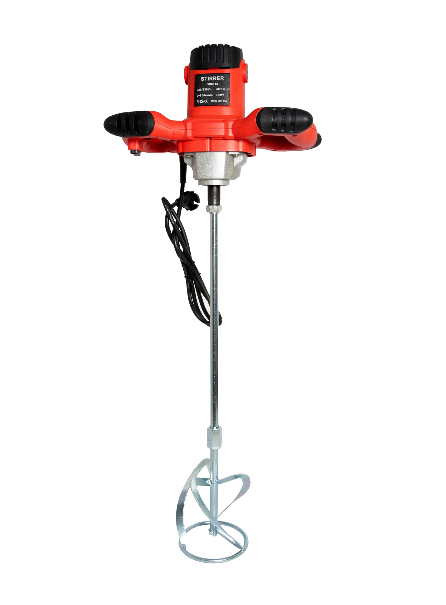 Mezcladora de mortero Hormigonera cemento Batidora de pintura Doble empuñadura ergonómica 220V