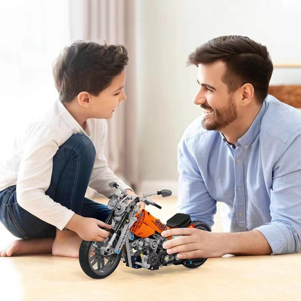 Motorcycle Toy Building Blocks Kit,Model Brick Toys Set for Boys Tech Motorbike Toy Collection Brick Kit Motorcycle Model Gifts for Motorcycle Fans