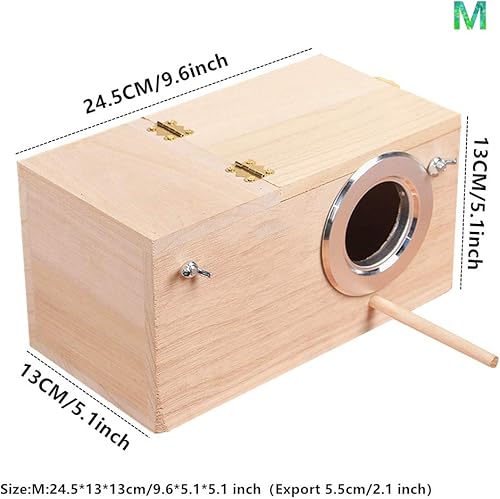 Miniatura 3 de YJJKJ Caja de jaula para pájaros anidados para periquitos y cacatúas de madera para mascotas (M)
