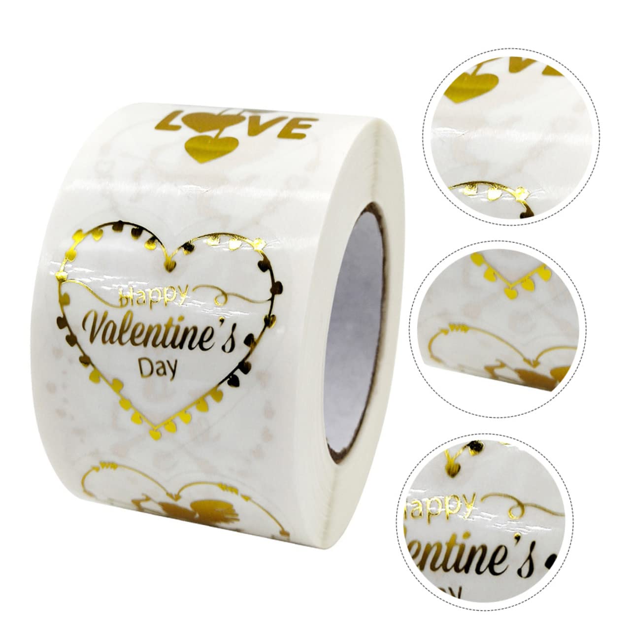 Abaodam 3rotoli Adesivi Trasparenti Cuore Per Stickers Autoadesivi Per Decorazioni e Regali Per Matrimonio e Biglietti Di Auguri