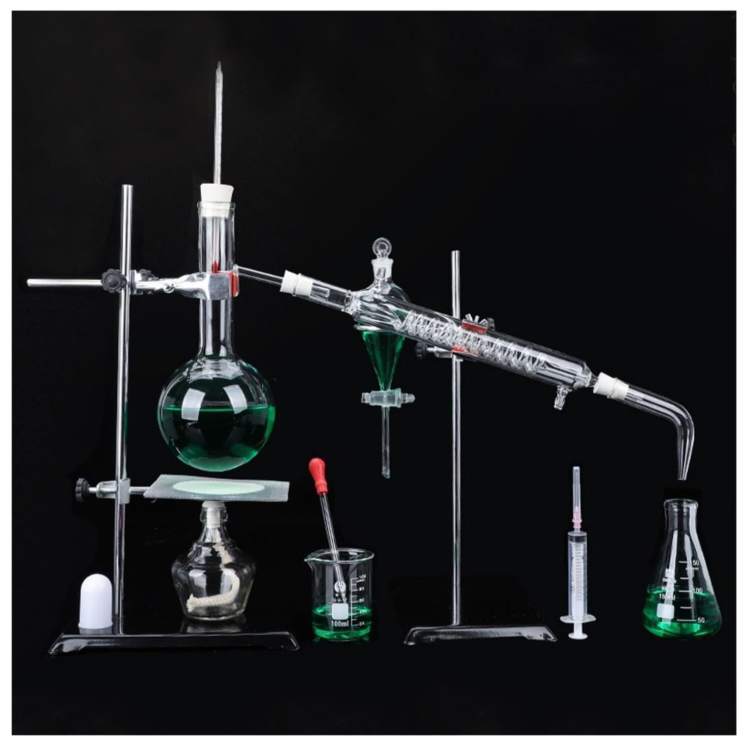 Ballon De Distillation Verre Borosilicate 100-1000ml - Laboratoire, Col Latéral