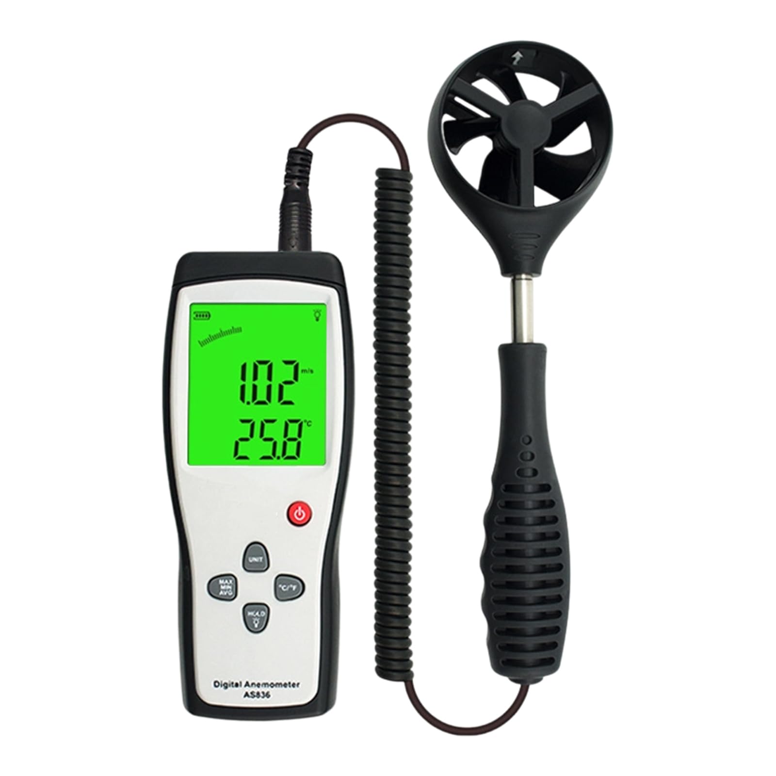 Anemometer for Wind Testing 0.3-45m / s Wind Gauge Meter with High Resolution Display ABS Construction High Accuracy Gauge Meter Inspector