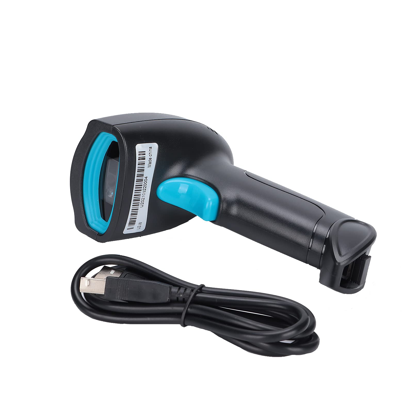 Tragbarer Barcode-Scanner, 360°-Lesung (Schwarz Blau)