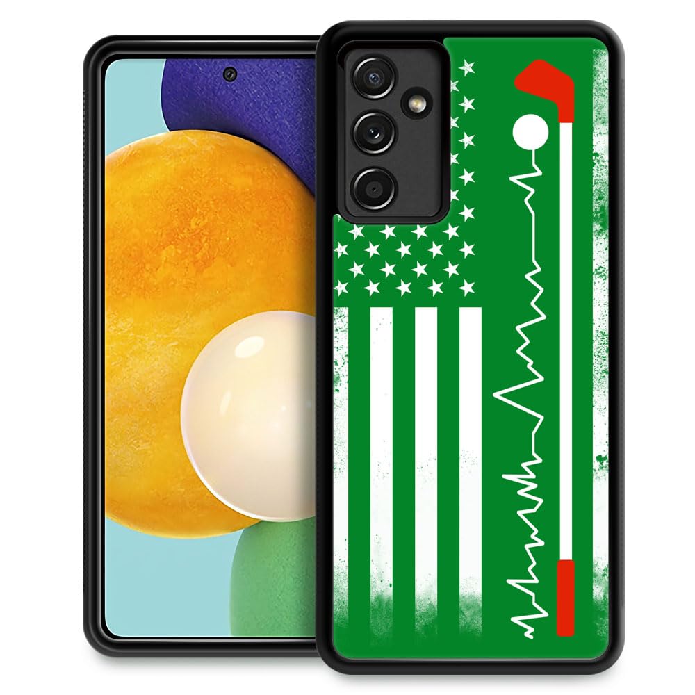 TnXee Compatible with Samsung Galaxy A14 Case,Golf American Flag Anti-Skid Shockproof Protective Case for Men/Women,Soft Silicone Rubber+Hard PC Back