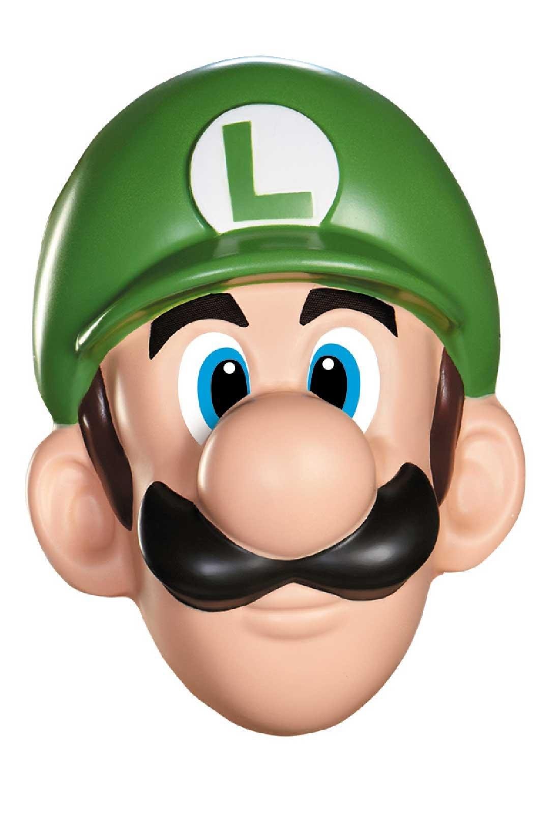Disguise Super Mario 13384 Luigi Mask for Adults, Green, One Size