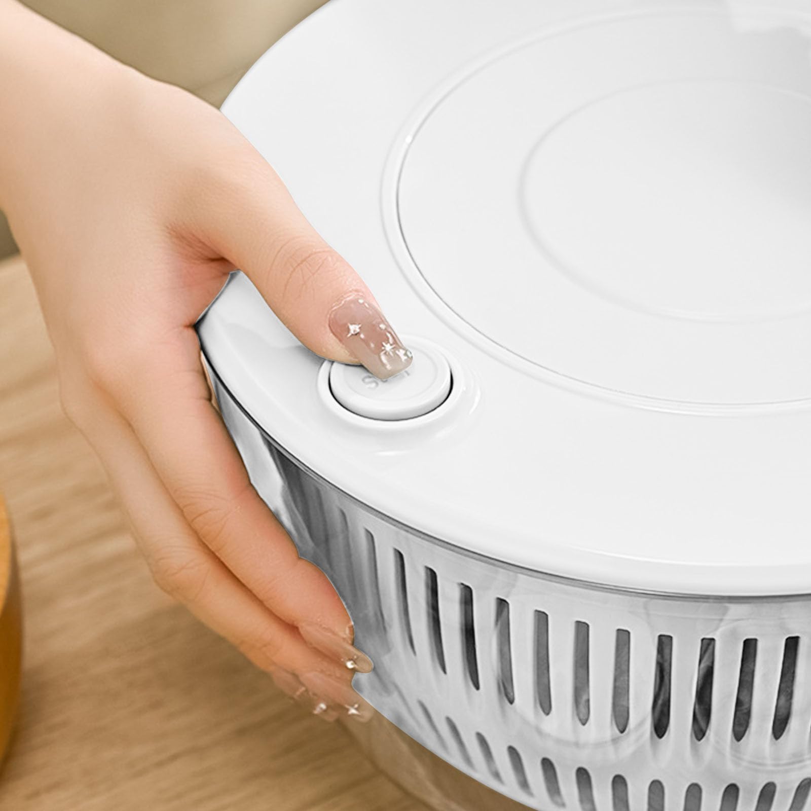 Küchenwerkzeug Hacken von und Salat mit transparentem Design, durchsichtiger Salatschleuder, Zerkleinerer Kombination