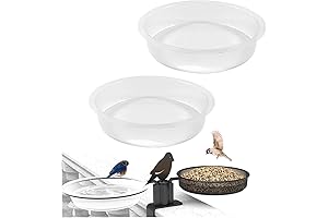 2 PCS Plastic Round Outdoor Bird Water Dish