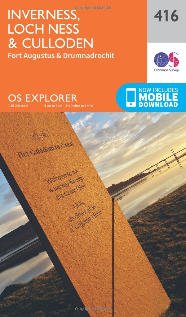 Inverness, Loch Ness & Culloden Map | Fort Augustus & Drumnadrochit | Ordnance Survey | OS Explorer Map 416 | Scotland | Walks | Hiking | Maps | Adventure