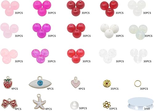Miniatura 129 de Pamir Tong 1500 cuentas redondas de vidrio de 0.236 pulgadas a granel, cuentas de jade imitativo, cuentas sueltas para hacer joyas, aretes, collares
