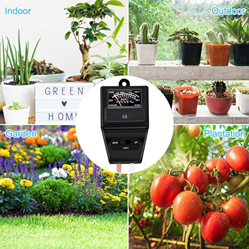 Hotelvs BodempH-meter, 3-in-1 Bodemvocht, licht en pH-sensormeter voor binnenplanten, gazon, tuin, landbouw, geen… - Image 6
