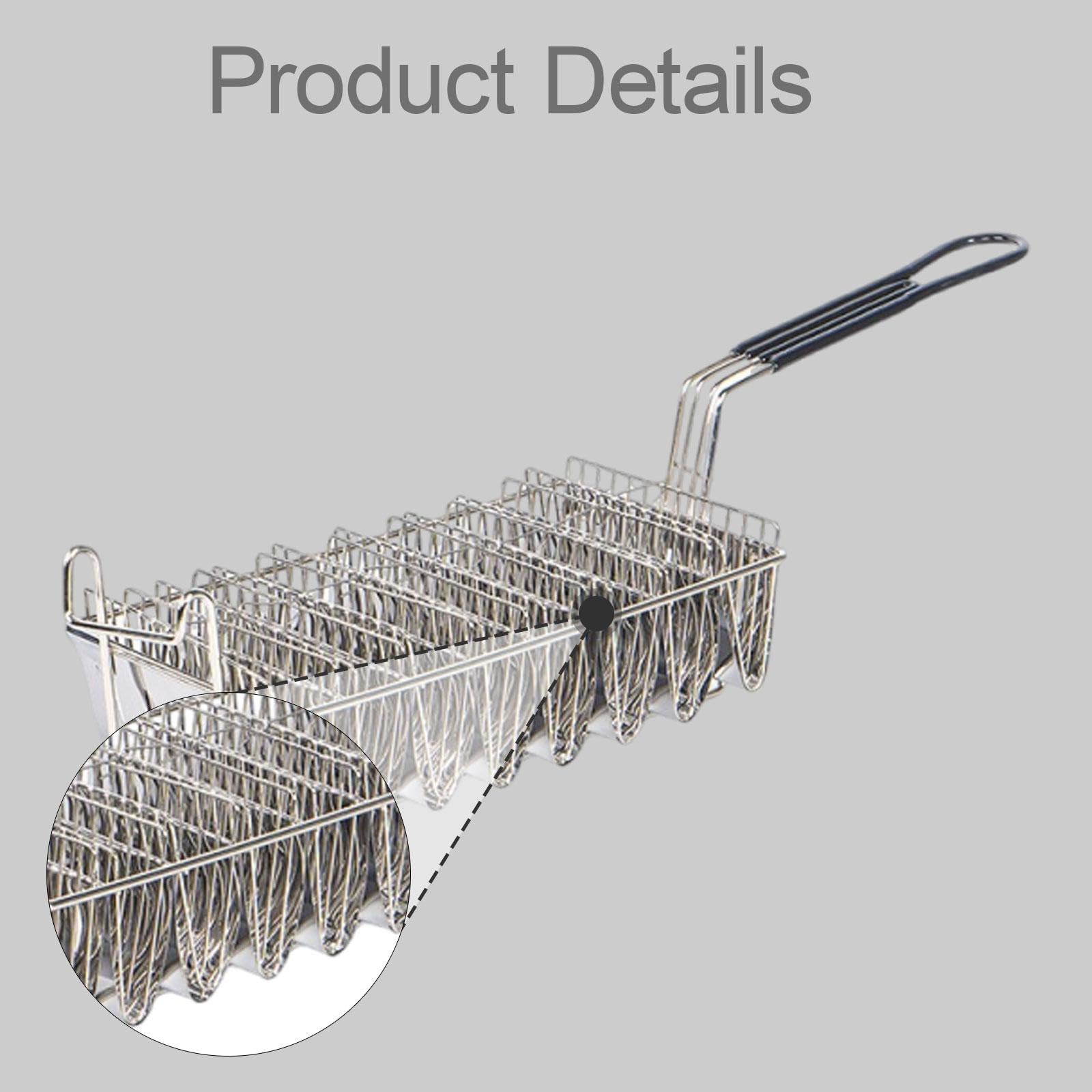 Sharplace Taco Basket, Cesta para Freír Taco, Cesta Profunda con Mango Ergonómico, Acero Inoxidable y Hierro, Diseño Versátil para Tacos, Tortillas, Reuniones, Fiestas, 8 Compartimento
