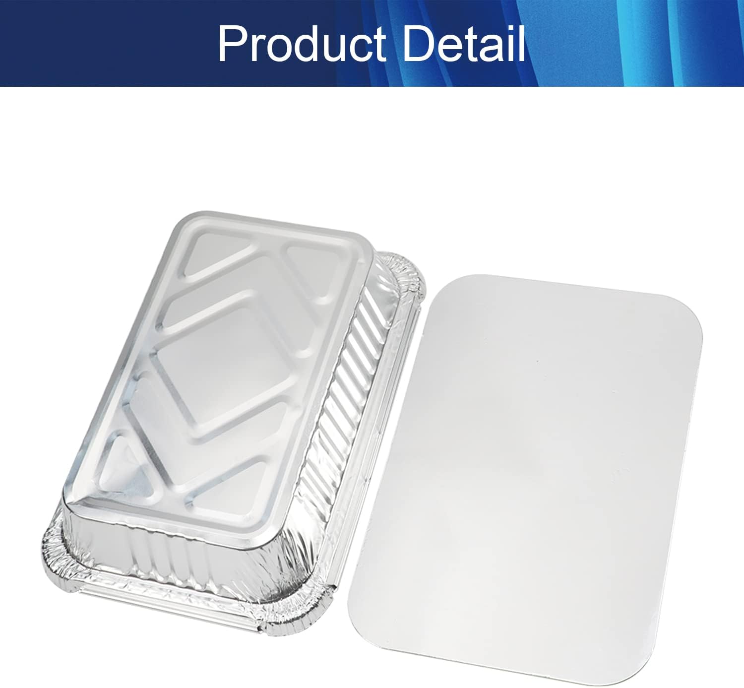 Aicosineg Aluminum Pans 75 Pack Disposable Foil Pans Cookware Great for Baking, Cooking, Grilling, Serving & Lining Steam Table Trays Chafers