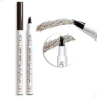 Caneta Henna Sobrancelha Efeito Microblading Castanho Prova D'Agua Longa Duração 4 Pontas Fio a Fio Natural Resistente Suor Profissional Design Sobrancelhas Perfeitas Maquiagem Beleza - Beadty