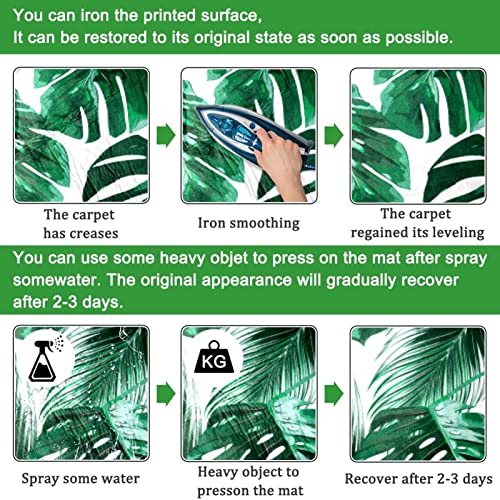 Green Tropical Leaves All-Season Doormat Stain And Fade Resistant Low Profile Indoor Outdoor Door Mats Easy Clean Patio Entrance Mat 16X24 In #TOP5