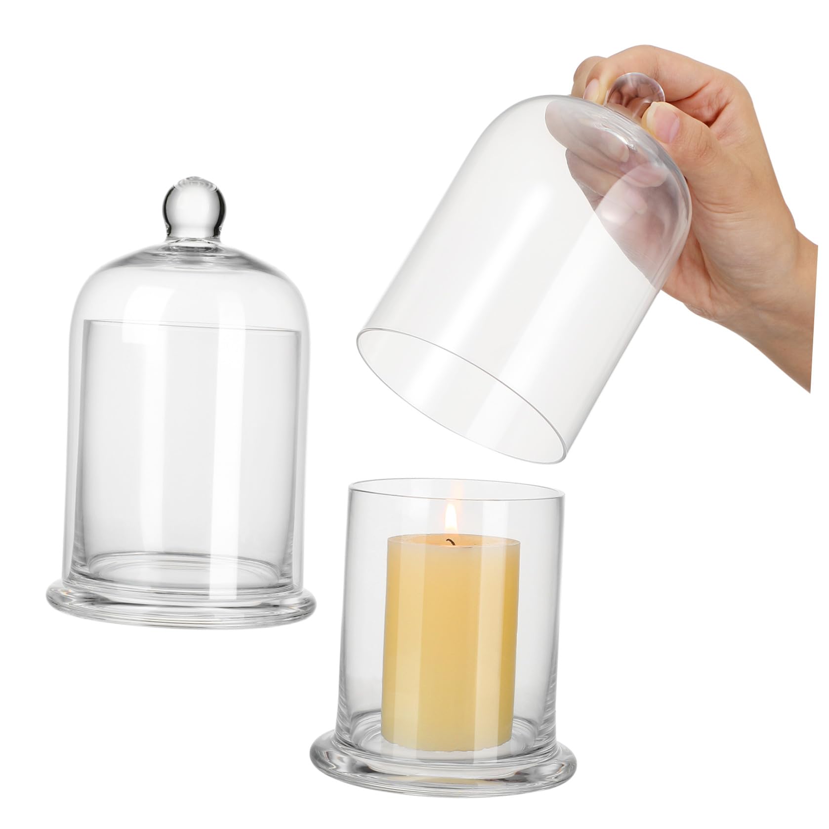 LALAFINA 2 Set Portacandele e Rilassante Design in Vetro per Candele per Decorazioni di Feste e Anniversari