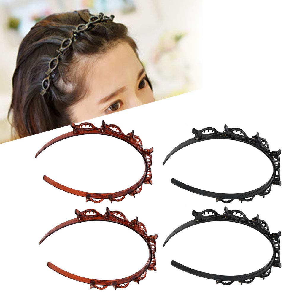 GUOYIHUA Cerchietto con mollette, 4 pezzi Cerchietti con Clip e 4 pezzi fermagli per capelli, Bangs Hairstyle Hairpin, frangia forcine per acconciatura capelli, per donne e ragazze