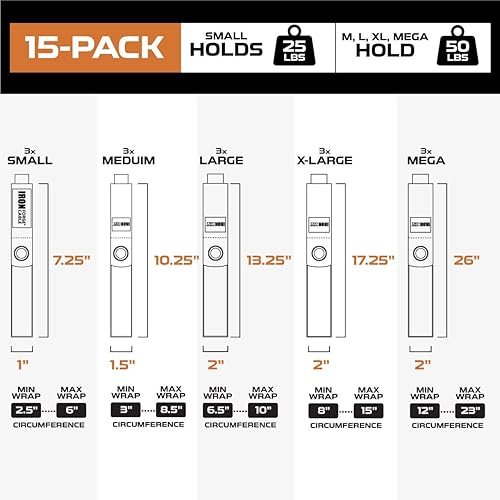 Miniatura 9 de Iron Forge Cable Organizador de cables de extensión, paquete múltiple de 12 piezas, 2 piezas de envolturas de gancho y bucle mediano, grande y XL,