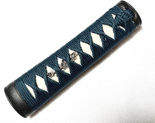 Piel de rayo de pez real blanco Tsuka envuelta seda sintética Ito 5.9in para espada japonesa Tanto