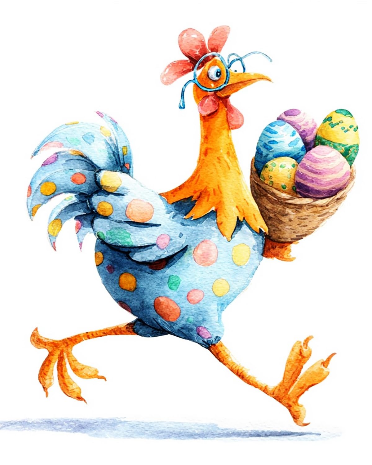 Liubaishi Multicolour Paint By Numbers Kit For Adults, Easter Egg Glasses Chicken, 40X50 Cm, Acrylic On Canvas, With 3 Brushes