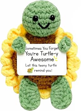 Positive Sunflower Turtle Mini Handmade Crochet Emotional Animal Gifts