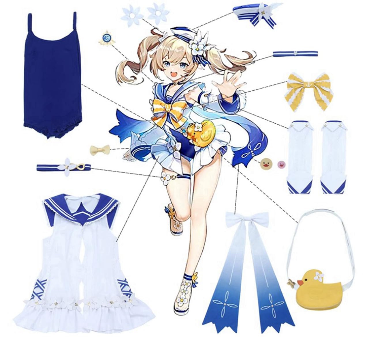 Amazon.co.jp: [LVSH] 原神バーバラコス水着水着海風の夢かわいいロリ