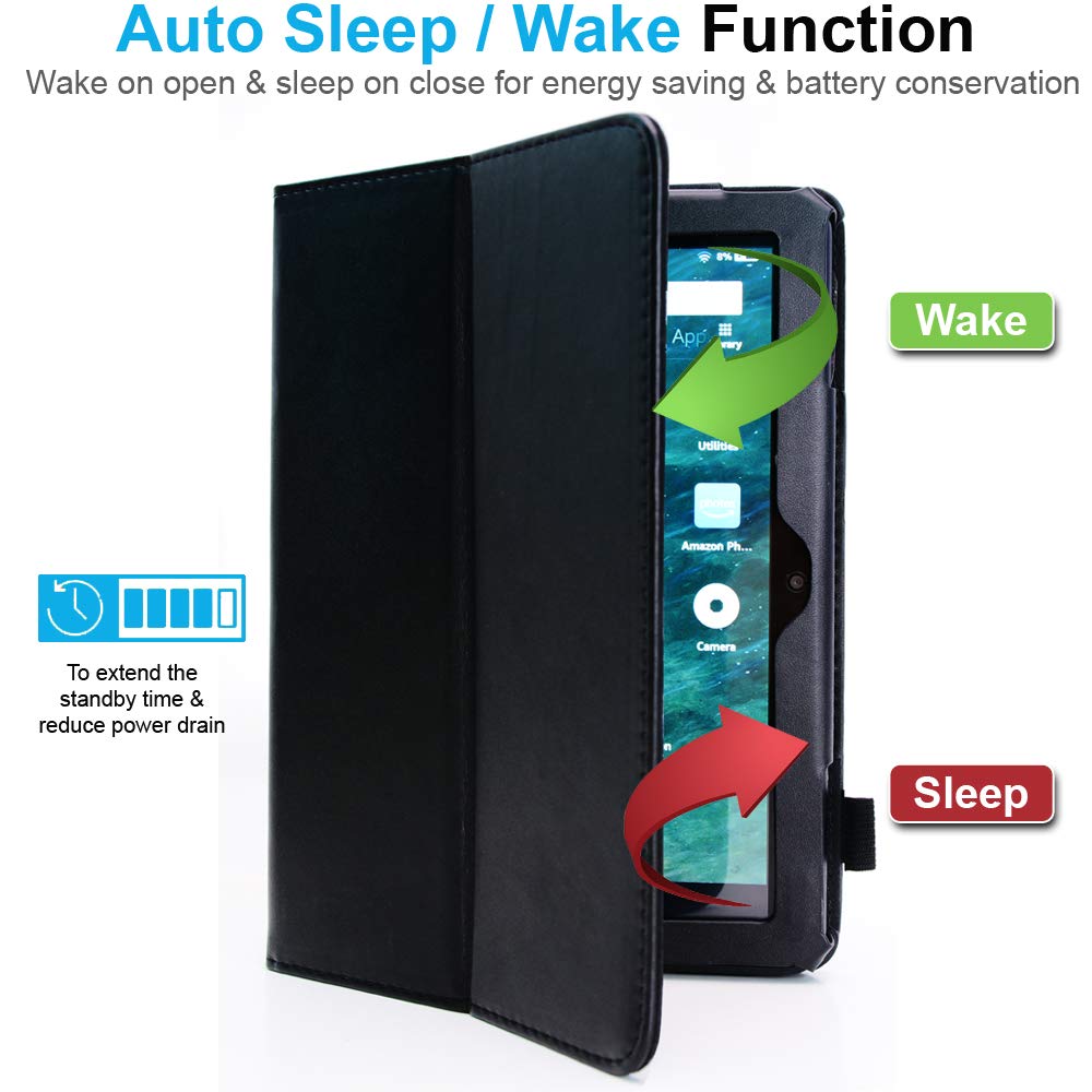 Custodia Per Fire HD 8 10 Custodia Con Supporto In Pelle Per Tablet Amazon Fire: Compatibile Con Modelli 7, HD 8, HD 10, Include Penna Custodia Protettiva Per Amazon Fire 7 - Foto 4