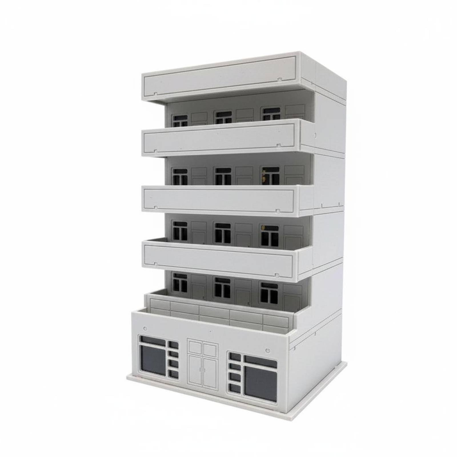 Balcony House Model Easy Assembly Residential Building Model No Glue Needed for Architects, Miniature Scene, Display, Architectural Layout, 1-150 Scale 11.5CM|Toys & Hobbies | Models & Ki-picture-21