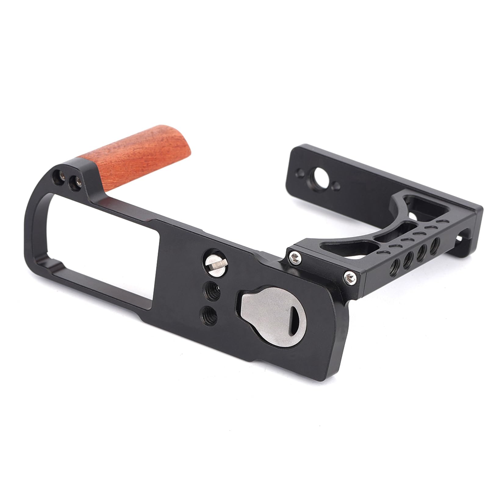 Cage pour appareil photo Panasonic Lumix S9, cadre en métal avec poignée latérale, griffe froide et trous de vis de 6,35 mm, plaque de dégagement rapide Arca-Swiss intégrée (noir, cage à lapin