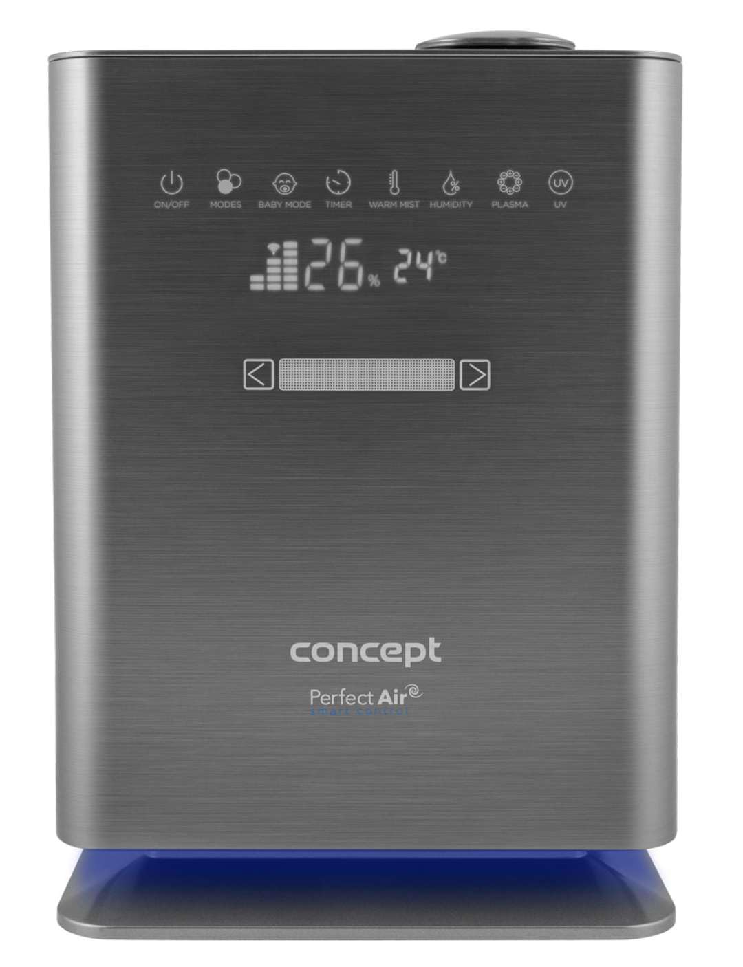 Concept Perfect Air ZV2021 nawilżacz powietrza do pomieszczeń do 50 m2, dyfuzor zapachowy, lampa UVC, dotykowy wyświetlacz LED, timer, automatyczna kontrola wilgotności