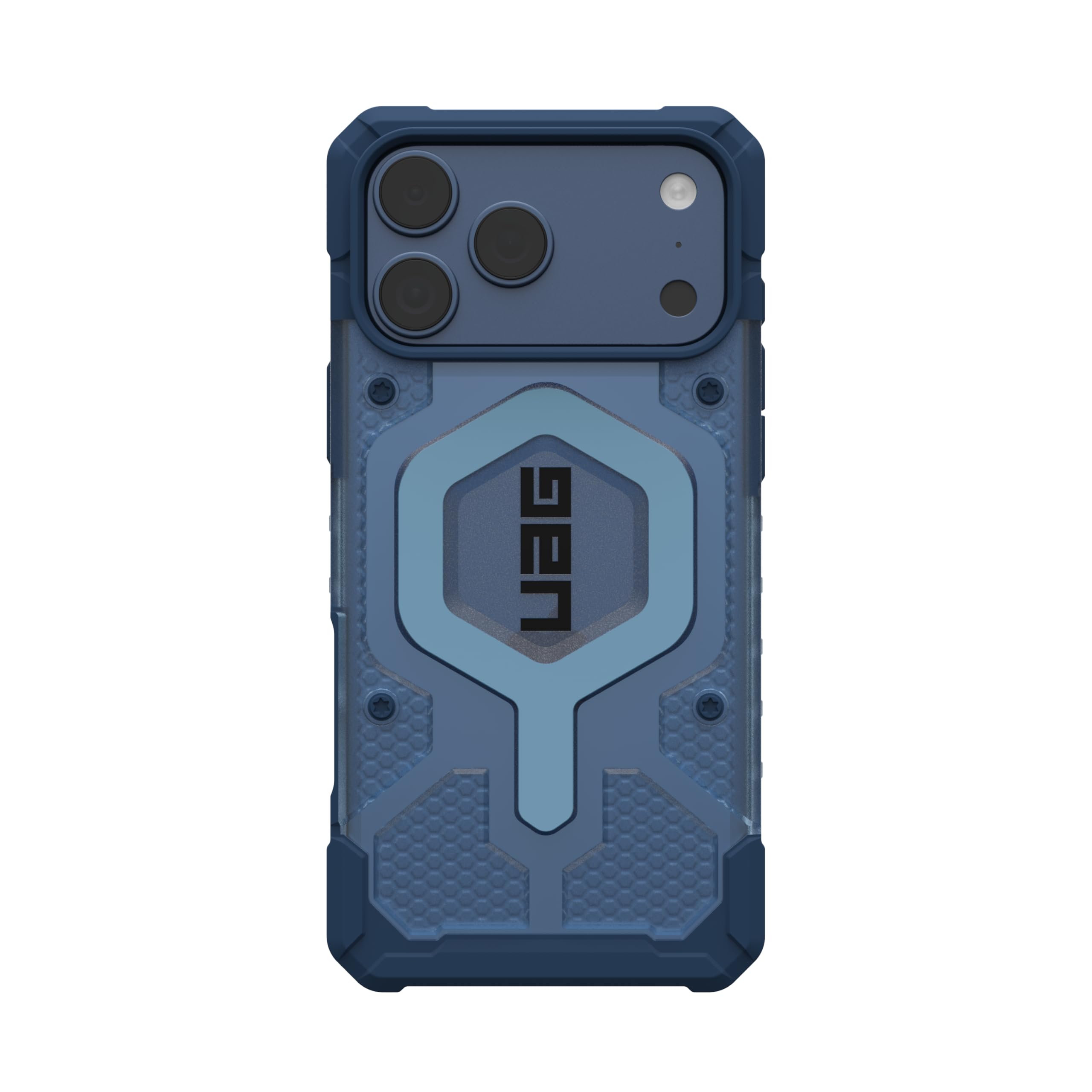 Urban Armor Gear Funda Pathfinder MS Compatible con Apple iPhone 17 Pro MAX Carga inalámbrica magnética Azul Negro Grafito