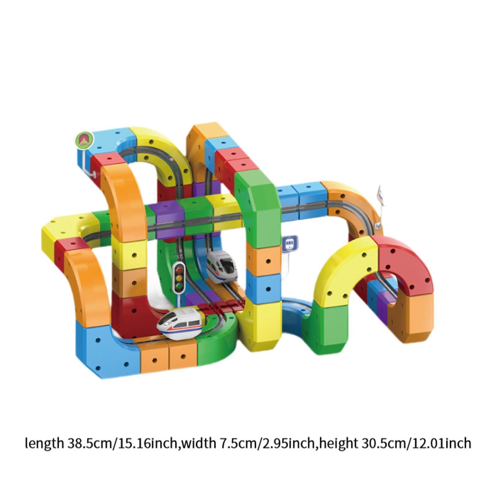 Mini Set Pista Treno Elettrico Giocattolo Costruzione Accessori Creativi Materiale Sicuro Giocattolo Flessibile Adatto per Bambini Genitori Casa Regal, 123 Pezzi