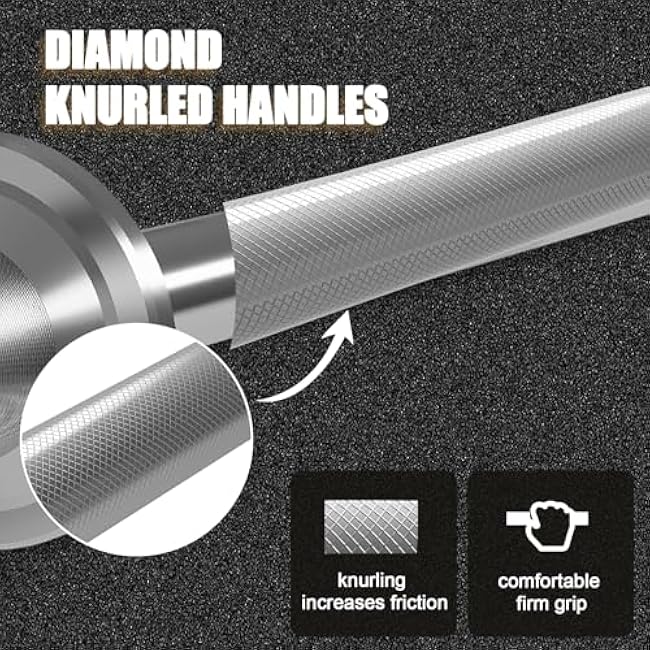 Olympic EZ Curl Barbell Bar, 48-inch Curling Bar, Fits 2-inch Weight Plates, Strength Training Bar for Squats, Hip Thrusts, Bench Press, and Weightlifting, with 2 Spring Collars (350LBS Weight Capacity£©