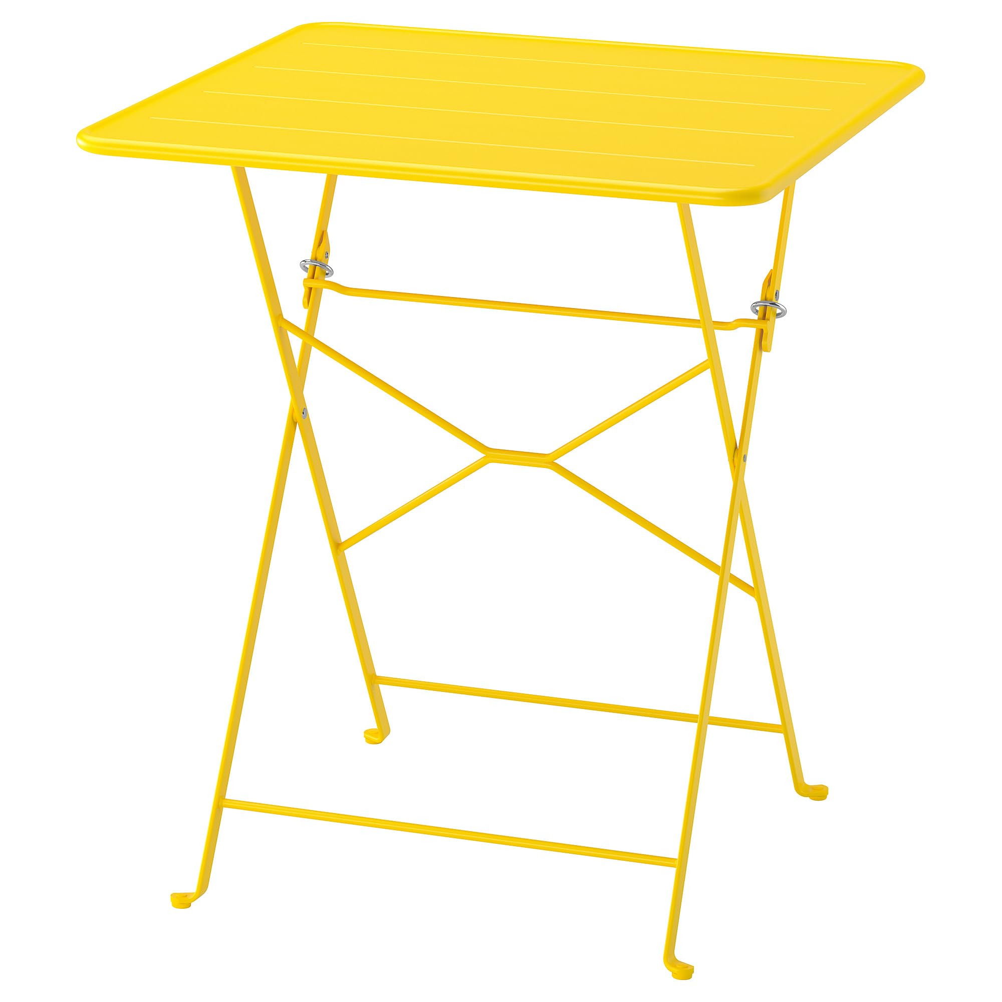 Table d'extérieur jaune vif SUNDSÖ 65x65 cm gain de place