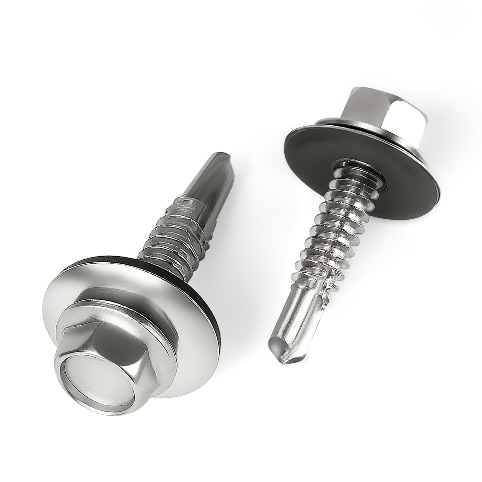 Lakada Drilling Screws Stainless Steel 95 5.5 x 19 mm Tapping Screws with Seal Roof Screws with EPDM Sealing Washer Trapezoidal Sheet Screws - Image 2