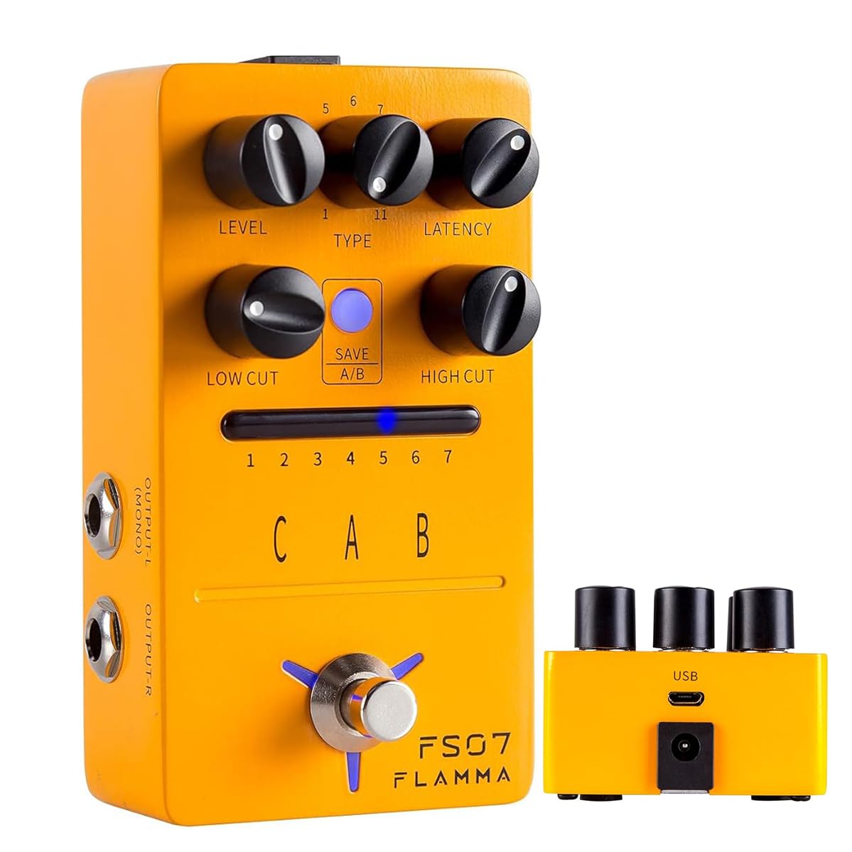 Gitarrenpedal für FLAMMA FS08 FS07 FS06 FS05 FS03 FS02 FS01 Reverb, Gitarreneffektpedal 7 verstaubare Steckplätze, 11 Modulationseffekte, True Bypass (FS07)