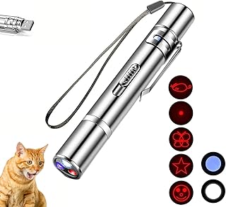 Cat Pointer Toy,Dog Laser Pointer,7 Adjustable Patterns Laser,Long Range 3 Modes Training Chaser Interactive Toy,USB Recharge