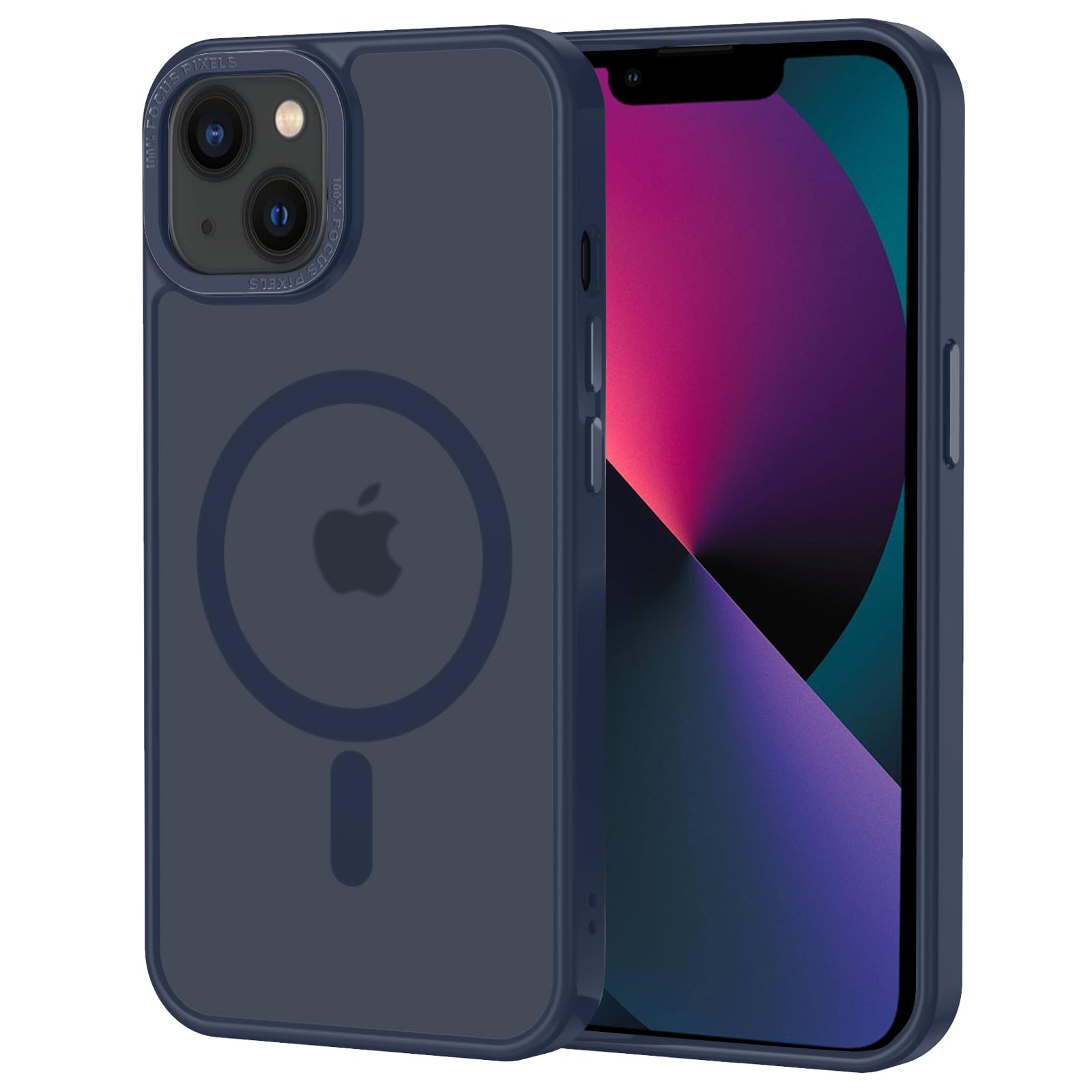 XTCASE Cover Magnetica per iPhone 13 [Compatibile con MagSafe], Custodia Traslucida Opaca Posteriore Resistente ai graffi TPU Bumper Antiurto Sottile Protettiva Case, Blu