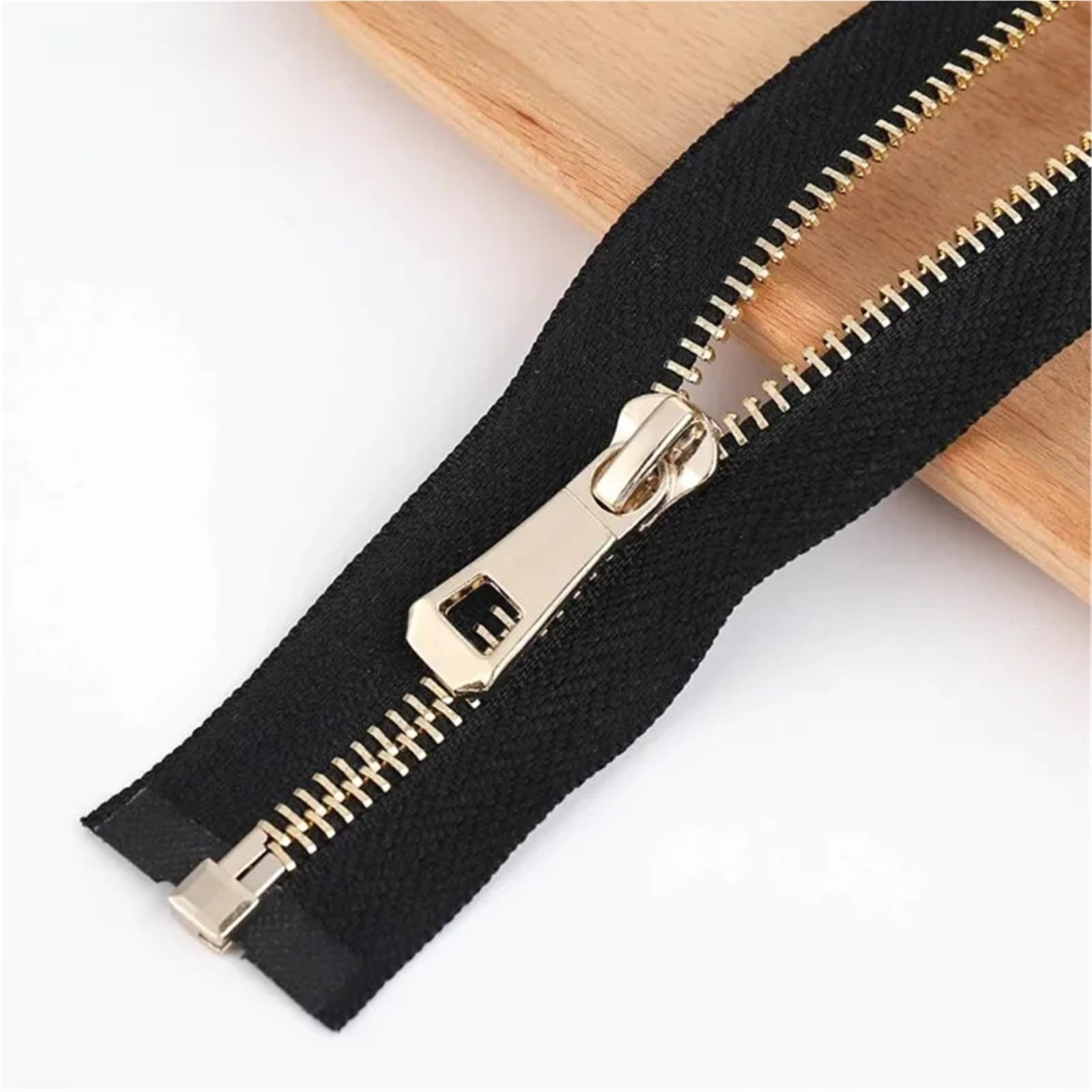 Zips for Sewing 1/2Pcs 35/45/55/65/75cm 5# Open-End Auto Lock Metal Zipper for Down Coat Shoes Pocket Garment Sewing Accessories Sewing Supplies(Black,35cm,2Pcs)