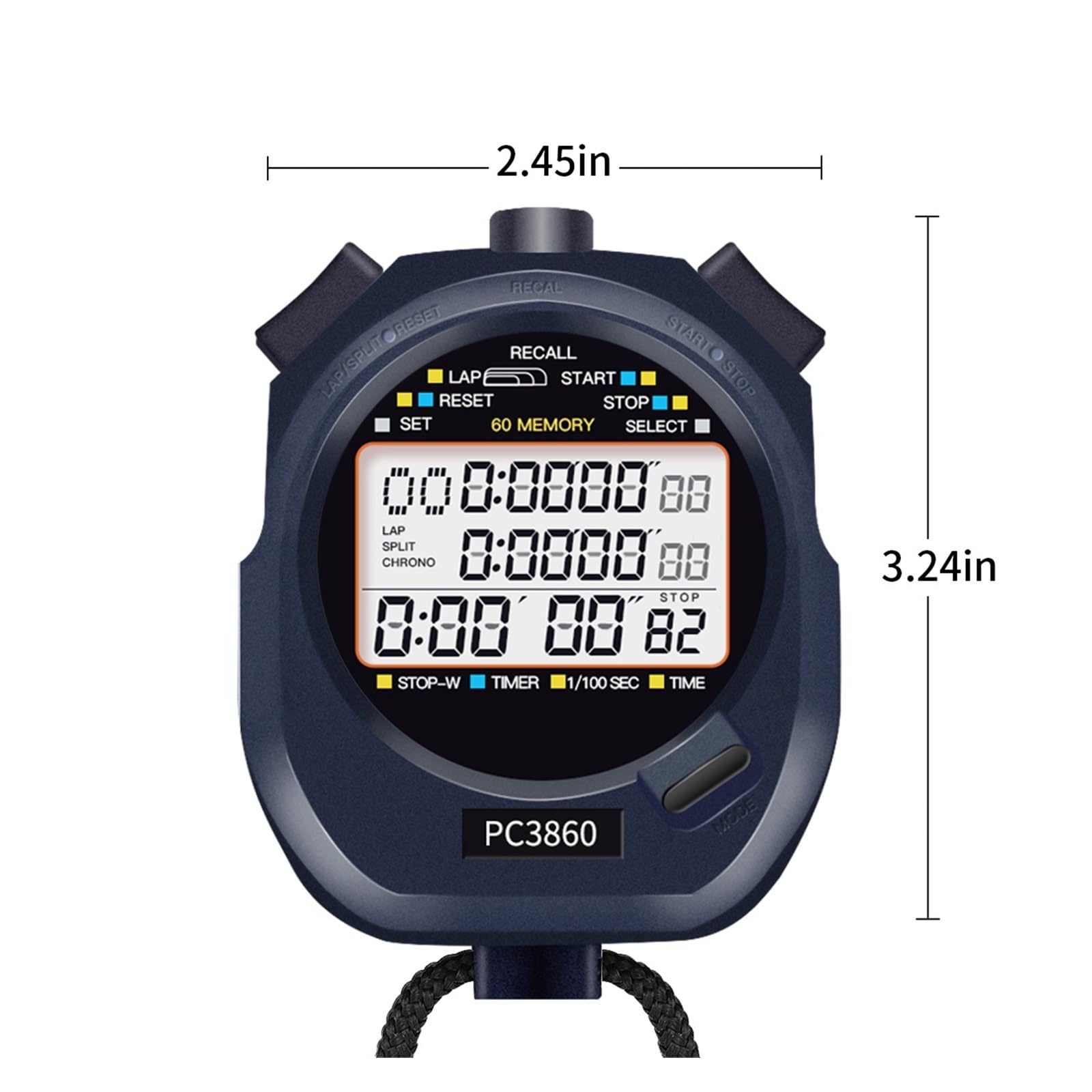 Cronometro Digitale Cronografo Palmare Allenamento Sportivo Orologio Da Polso Timer Facile Da Usare, Preciso
