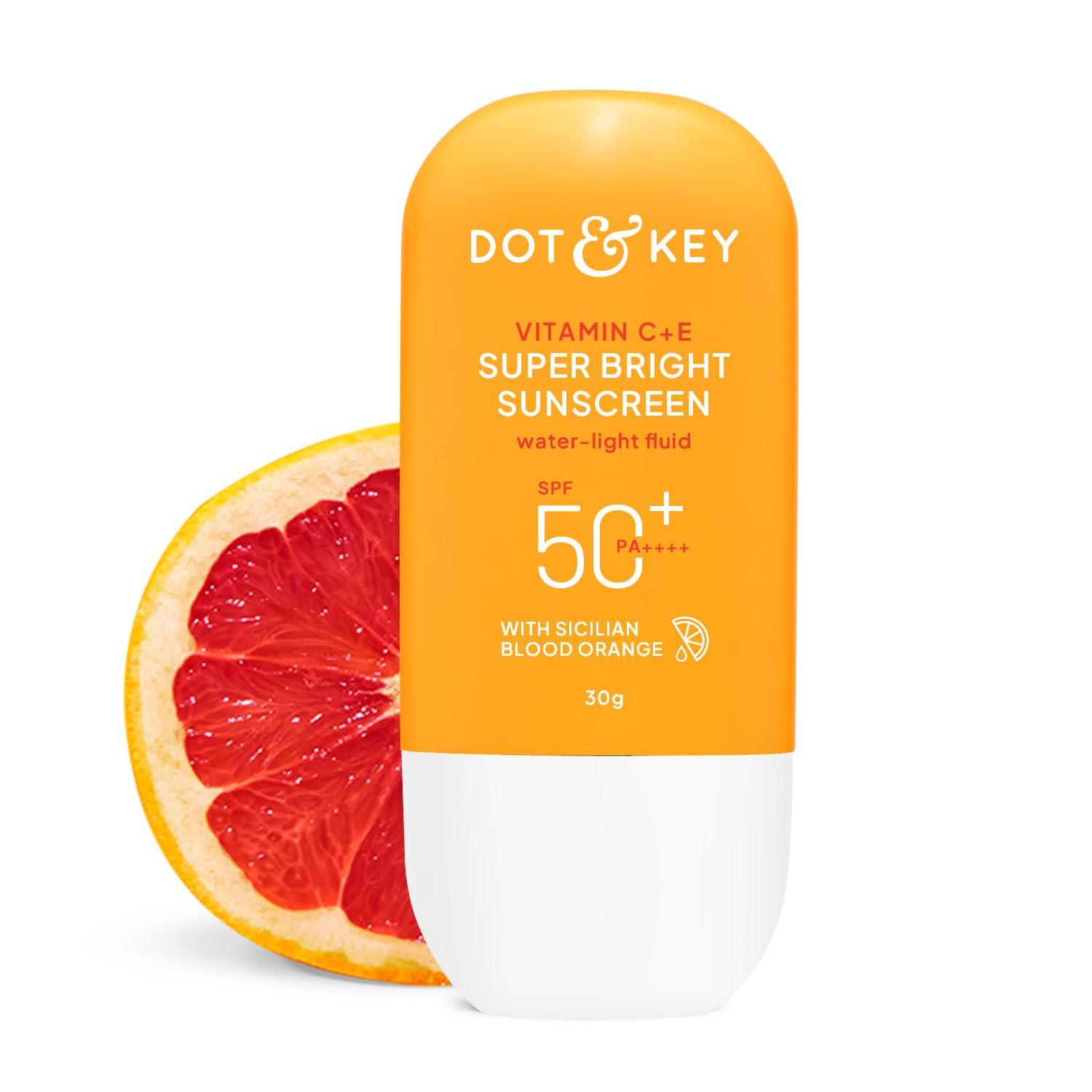 Vitamin C + E Super Bright Sunscreen Spf 50 |Water-Light,UVA/UVB Blue Light Protection|For Even Toned Glowing Skin|With Liquid 50+++| No White Cast| For All Skin Types| 30G