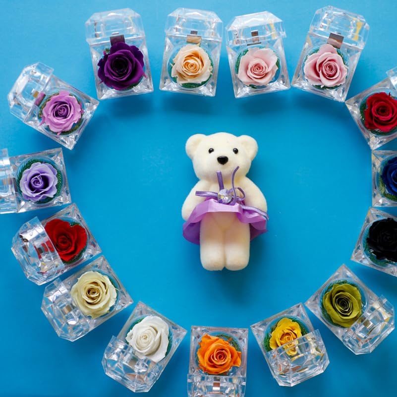 NOLITOY Preserved Flower Box, Single Rose Never Withered Bixes Preserved Rose for Wedding Decoration Birthday - Image 7