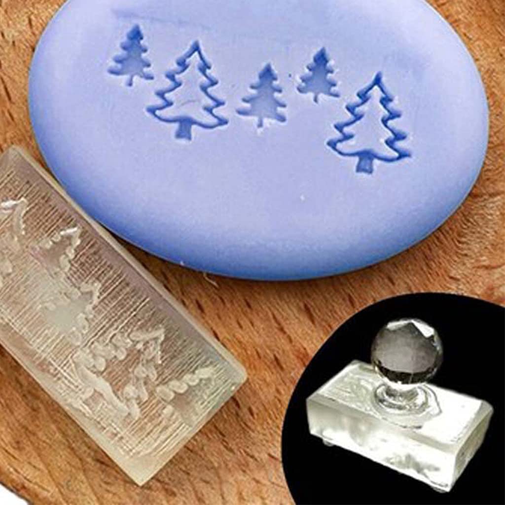 Christmas Theme Transparent Soap Stamp Natural Organic Making Acrylic Stamps Resin Chapters Small Clear Christmas Stamp Block for Card