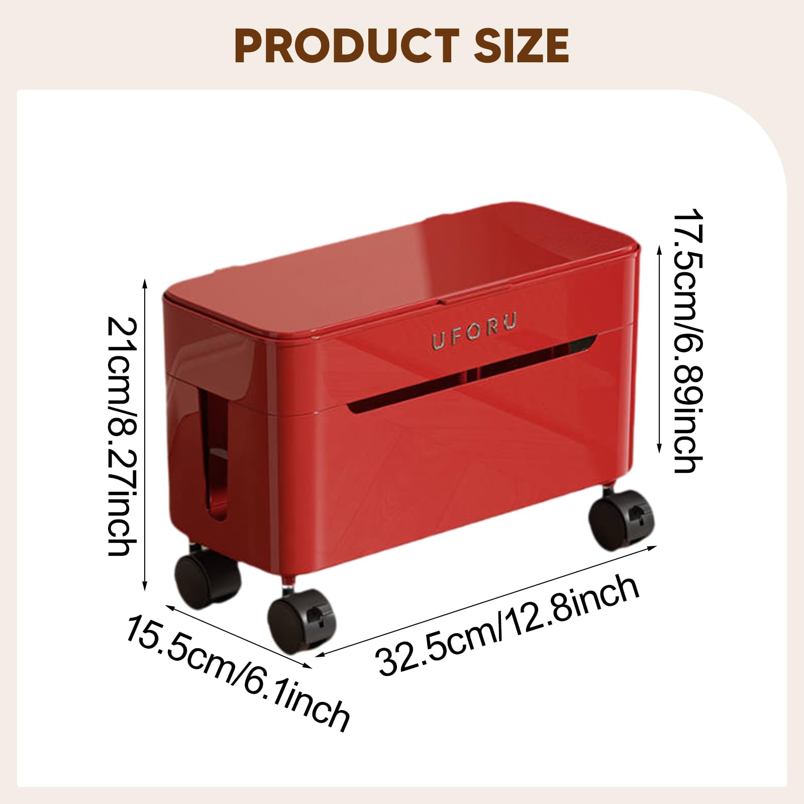 Sharplace Caja Organizadora de Cables, Organizador de Cables para Router, Organizador de Cables de Escritorio, Ocultador de Cables para La Escuela, El Hogar Y E, Rojo