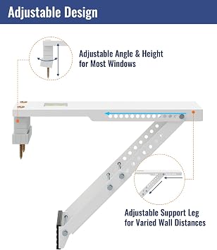 LuckIn Air Conditioner Support Bracket, Window AC Bracket, Up to 85lbs